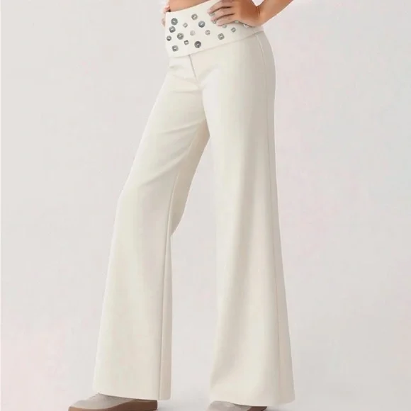 Edikted White Pants with Silver Sequins - Picture 5 of 6
